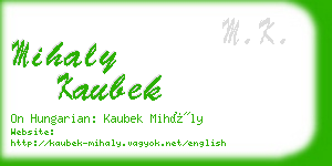 mihaly kaubek business card